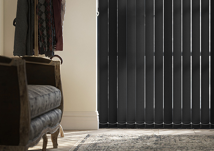 Toulouse (Blackout), Textured Black - Vertical Blind - Image 5